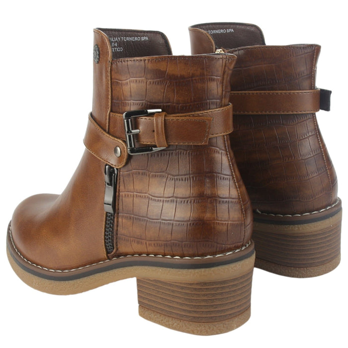Botin Chalada Mujer Brike-1 Tostado Casual Botines Taco Chalada