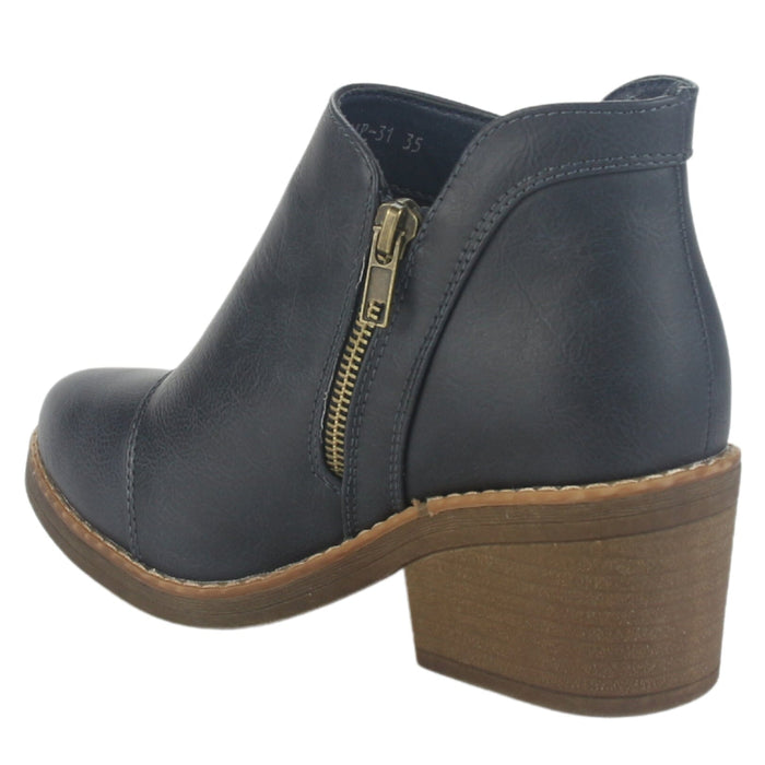 Botin Chalada Mujer Camp-31 Azul Casual Botines Taco Chalada