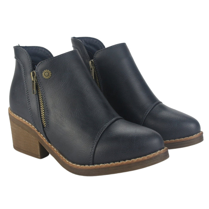 Botin Chalada Mujer Camp-31 Azul Casual Botines Taco Chalada