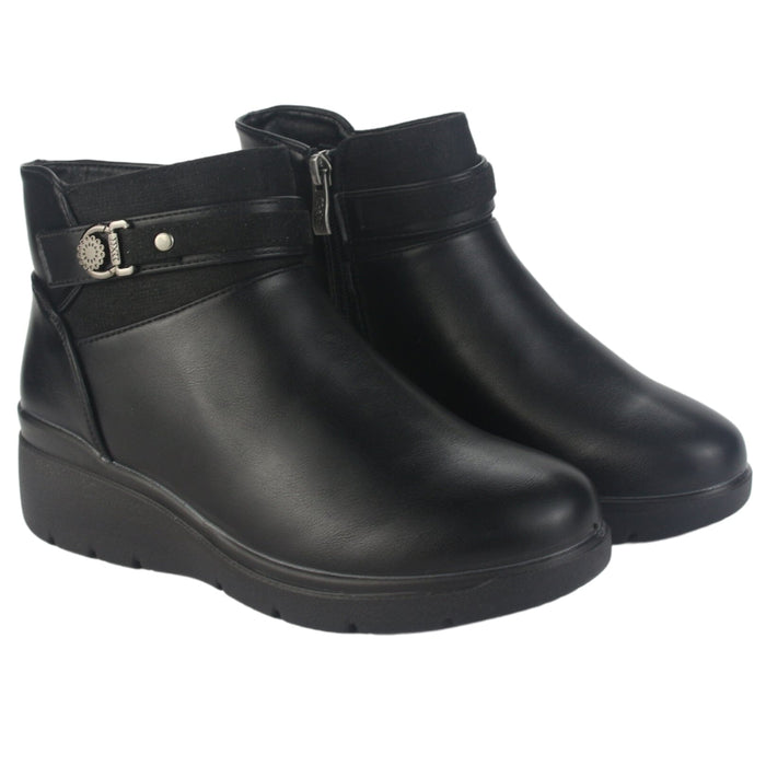 Botin Chalada Mujer Curve-5 Negro Casual Botines Taco Chalada