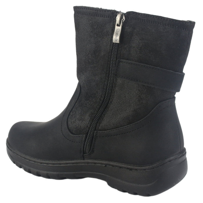 Botin Chalada Mujer Qual-7 Negro Casual Botines Taco Chalada