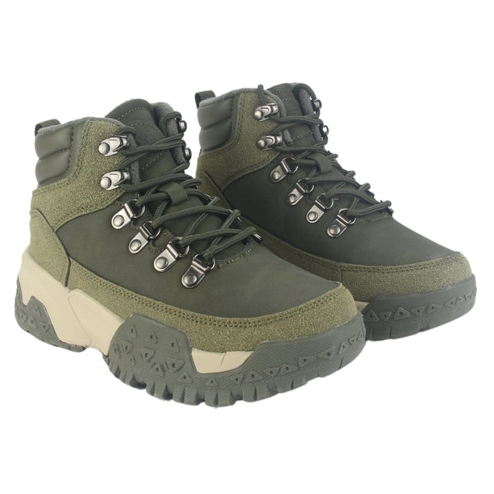 Botin Outdoor Funway Mujer Nevado-2 Oliva Botines Taco Funway