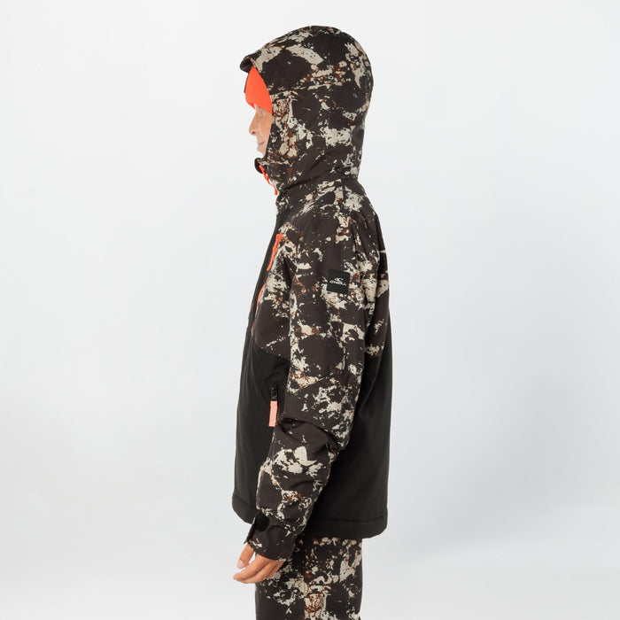 Boy's Cruz Block Snow Jacket - Black Beige Quarry