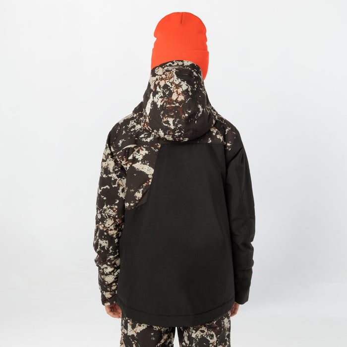 Boy's Cruz Block Snow Jacket - Black Beige Quarry