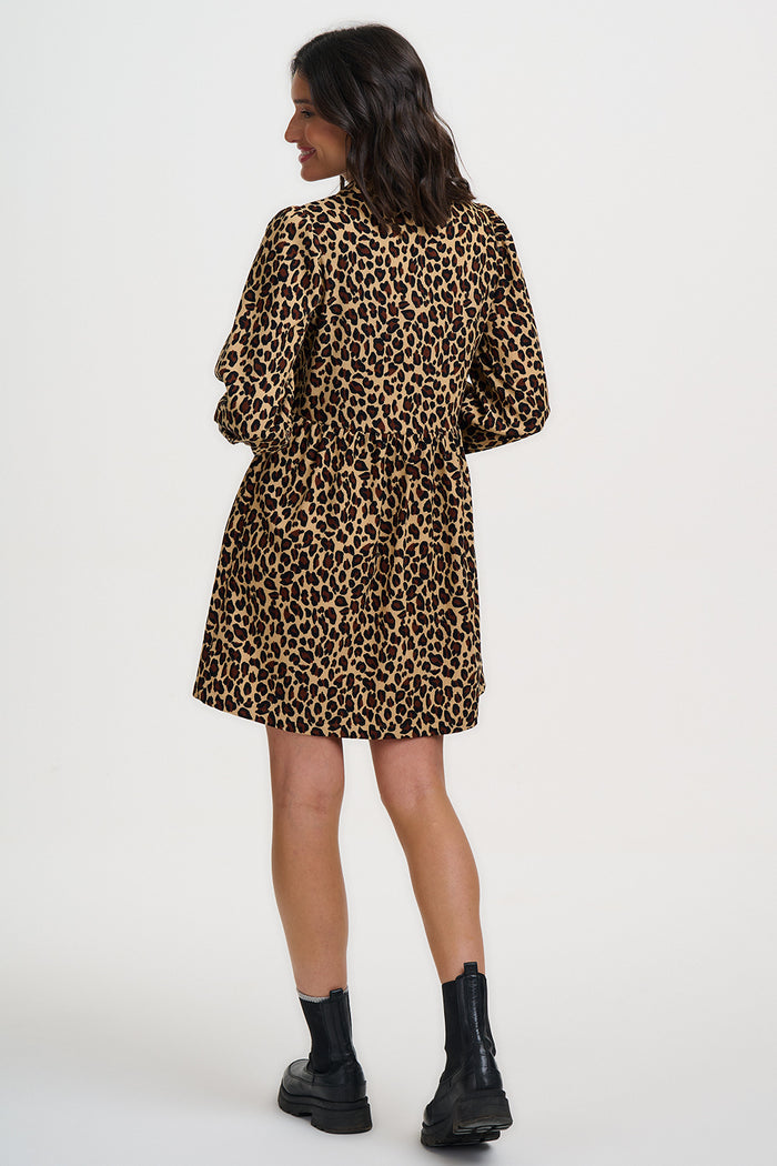 Brandy Mini Smock Dress (Leopard/Cord)