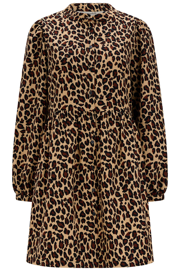 Brandy Mini Smock Dress (Leopard/Cord)