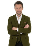 Brown Fashion Blazer and Waistcoat With Piping-Makrom