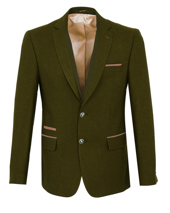 Brown Fashion Blazer and Waistcoat With Piping-Makrom