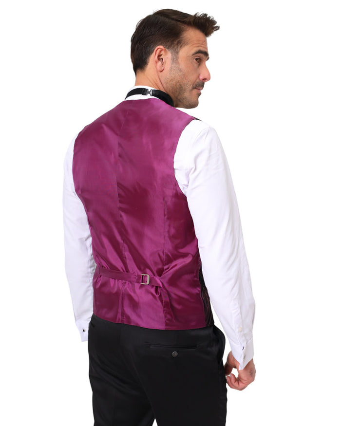 Burgundy Fashion Men's 4 Piece Textured Suit-Makrom