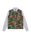 Burst Camo Half Print Poplin Stripe Shirt