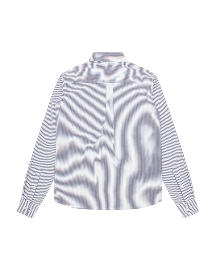 Burst Camo Half Print Poplin Stripe Shirt