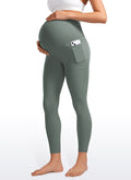 CRZ YOGA Womens Butterluxe Maternity Leggings with Pockets 25" Grey Sage