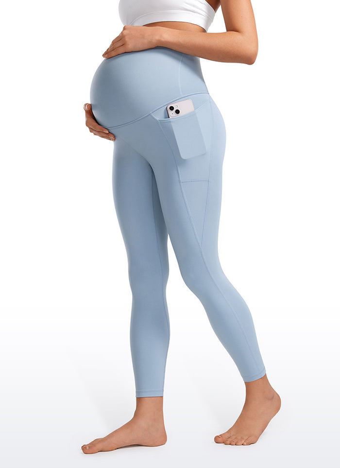 CRZ YOGA Womens Butterluxe Maternity Leggings with Pockets 25" Cambric Blue