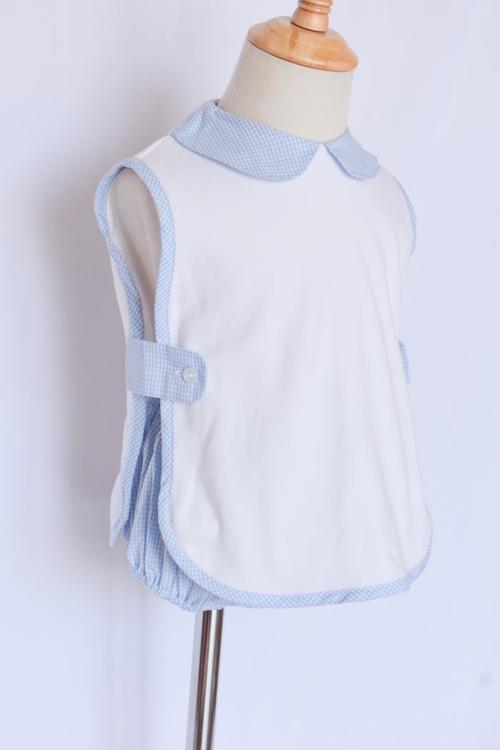 Button Tab Diaper Set-Blue Mini Gingham