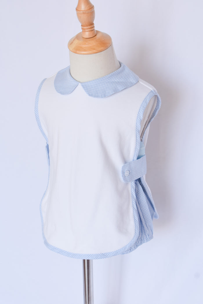 Button Tab Diaper Set-Blue Mini Gingham