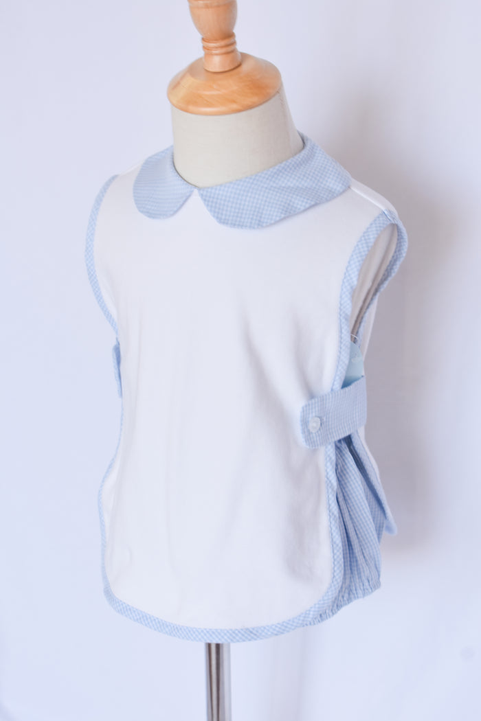 Button Tab Diaper Set-Blue Mini Gingham