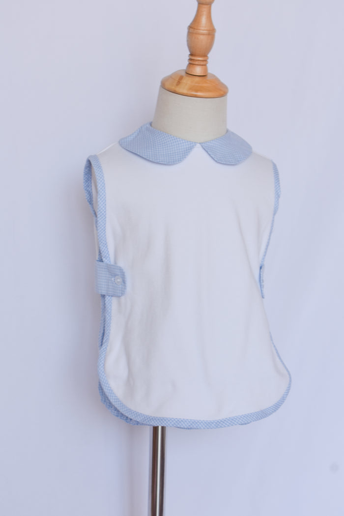 Button Tab Diaper Set-Blue Mini Gingham