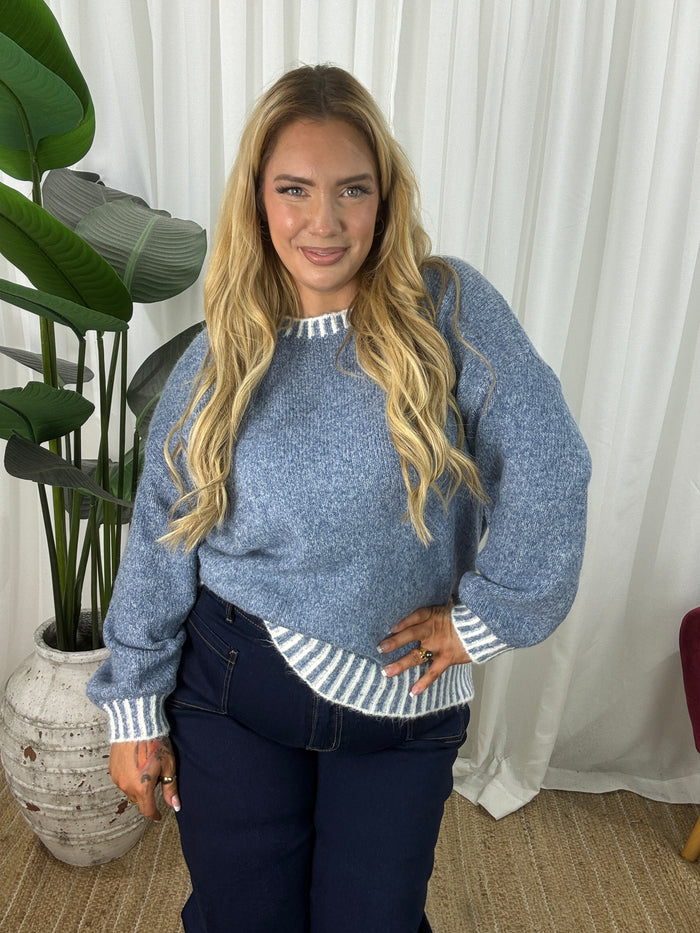 Callie Knit Jumper- Denim