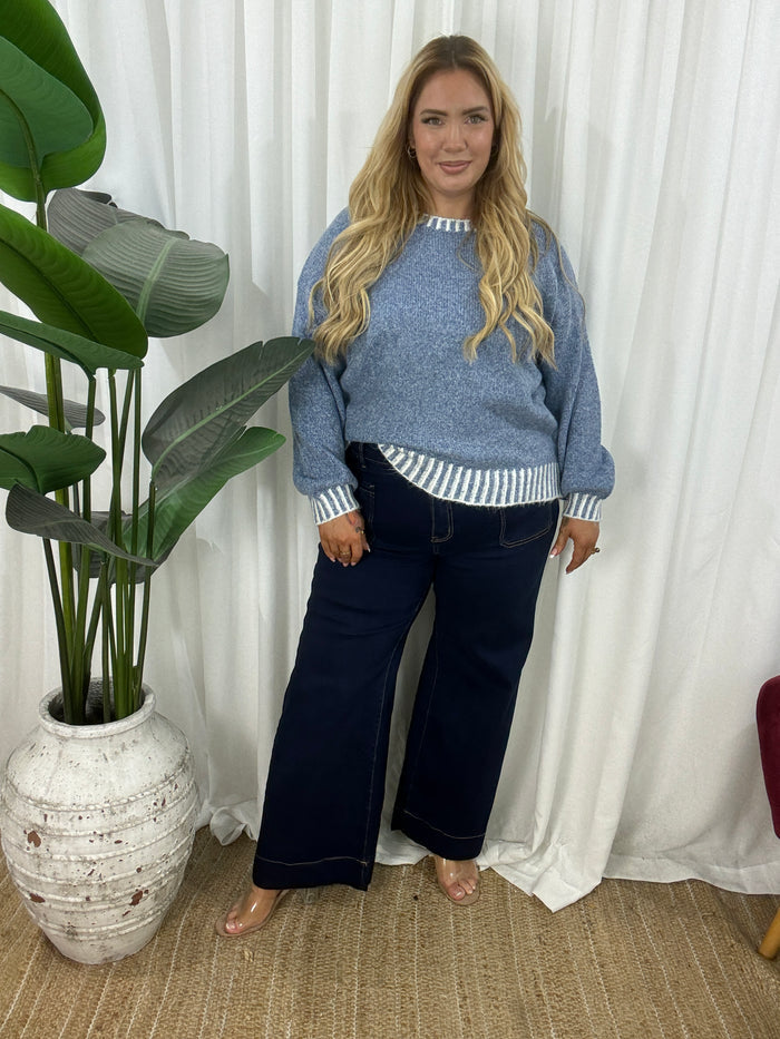 Callie Knit Jumper- Denim