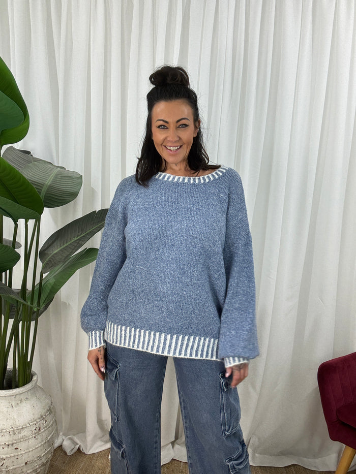 Callie Knit Jumper- Denim