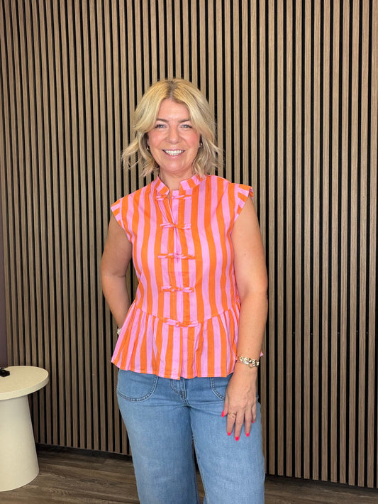 Carla Top (Orange/Pink)