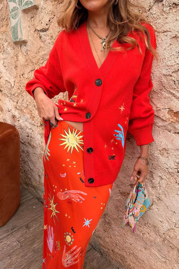 Celestial Cardigan (Red)