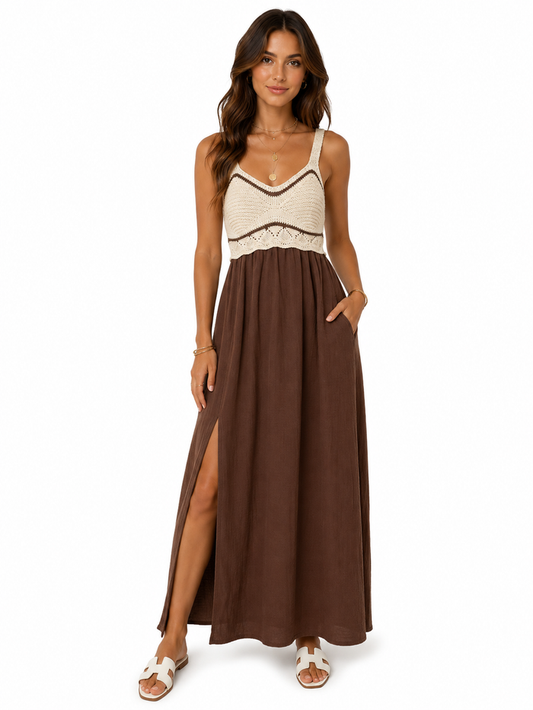 Celia Maxi Dress (Brown)