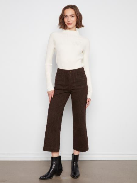Charlie B Leopard Printed Wide Leg Pants