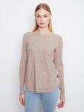 Charlie B Long Sleeve Drop Shoulder Boat Neck Sweater