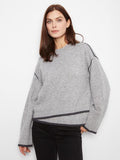 Charlie B Long Sleeve Drop Shoulder Sweater in Light Gray