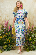 Charlotte-Ann Maxi Dress (White & Blue Multi)