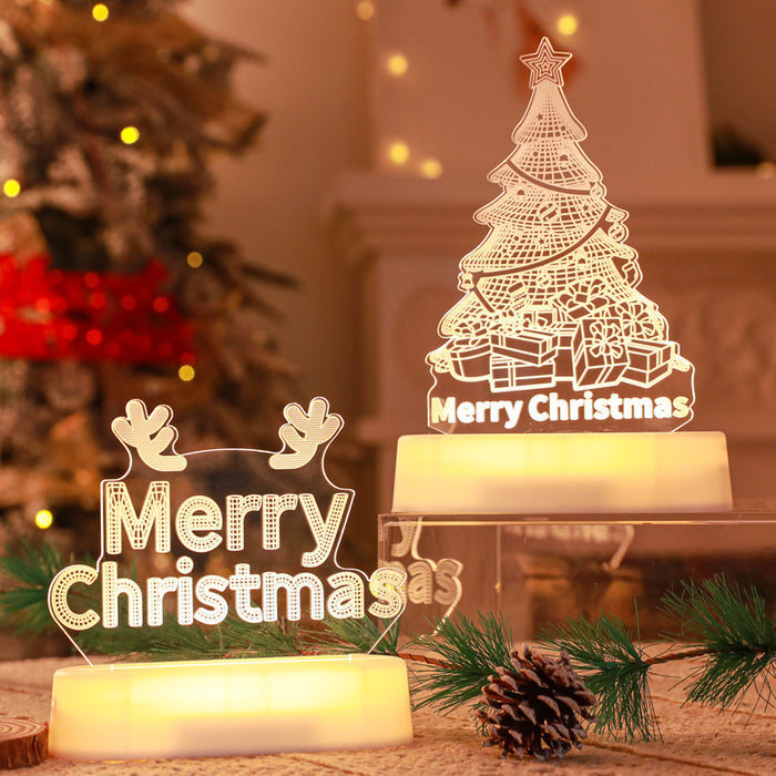 Christmas LED Night Light – 3D Acrylic Holiday Lamp