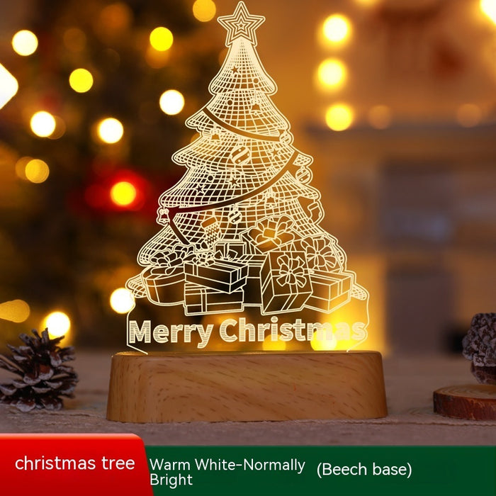 Christmas LED Night Light – 3D Acrylic Holiday Lamp