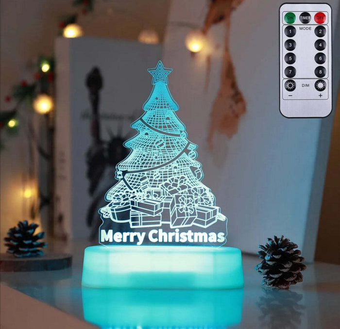 Christmas LED Night Light – 3D Acrylic Holiday Lamp