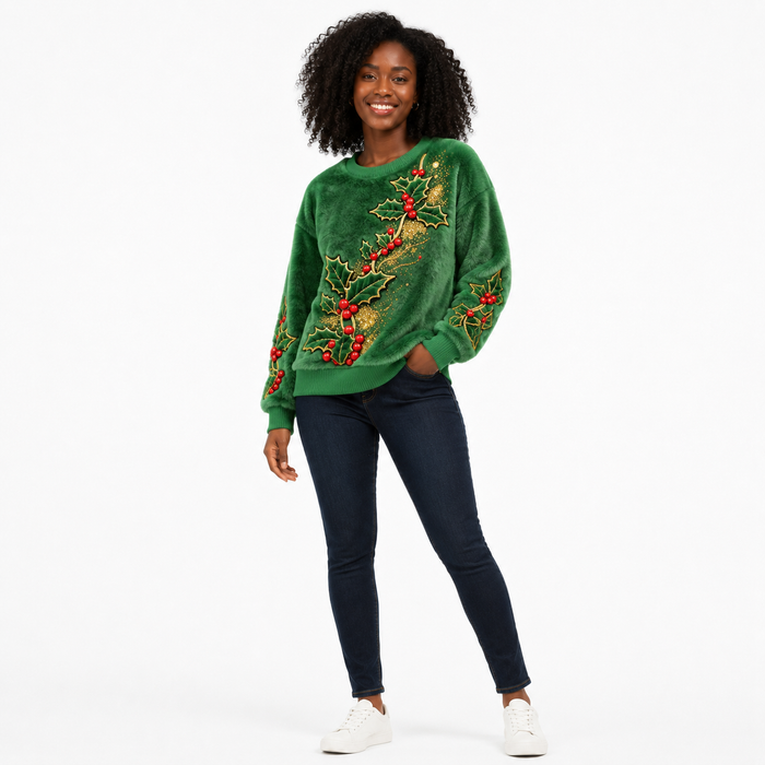 Christmas Sweatshirt Womens 3D Print Cozy Gift Pullover