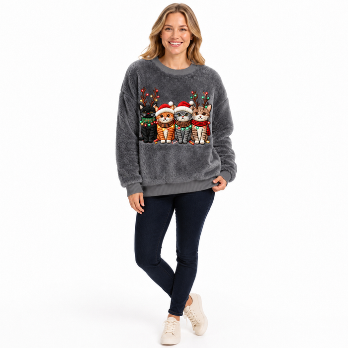 Christmas Sweatshirt Womens 3D Print Cozy Gift Pullover