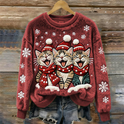 Christmas Sweatshirt Womens 3D Print Cozy Gift Pullover