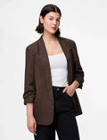 Della Pinstripe Blazer (Hot Fudge/Cloud Dancer)
