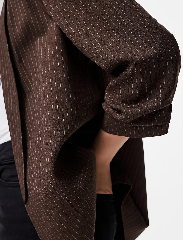 Della Pinstripe Blazer (Hot Fudge/Cloud Dancer)