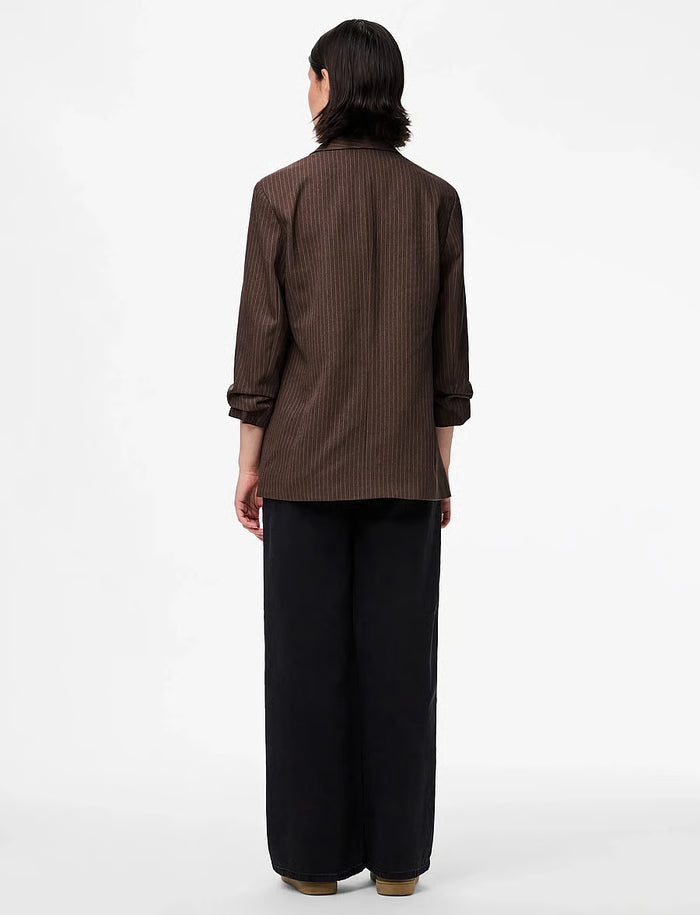 Della Pinstripe Blazer (Hot Fudge/Cloud Dancer)