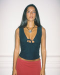 Dolly Top sculpting silhouette with adjustable centre-front keyhole
