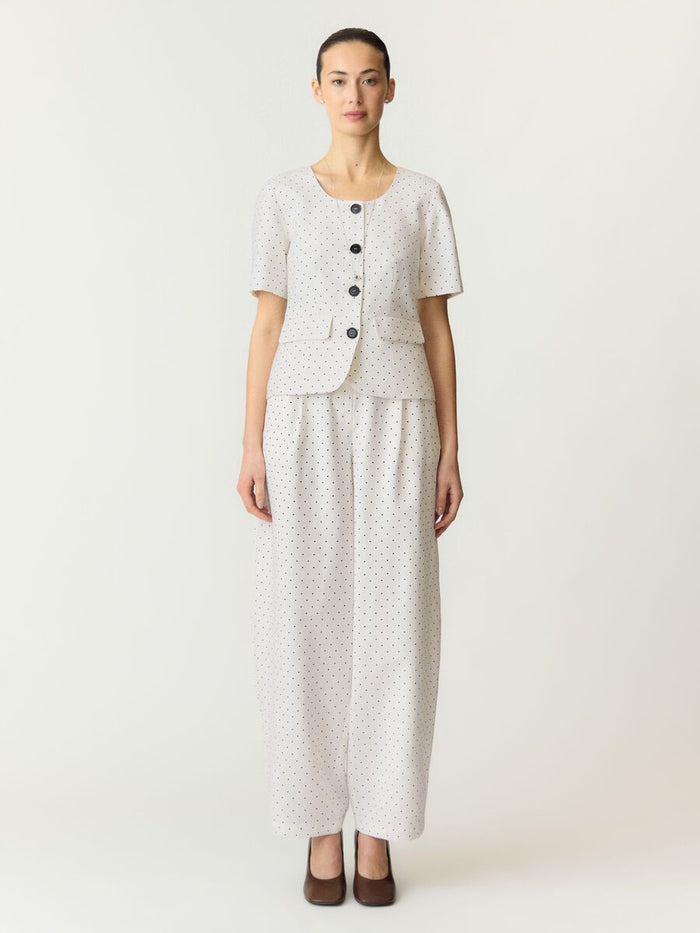 Dottie Blazer Top (White/Black)