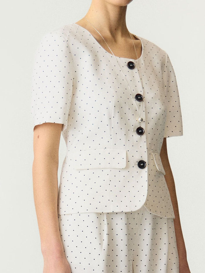 Dottie Blazer Top (White/Black)