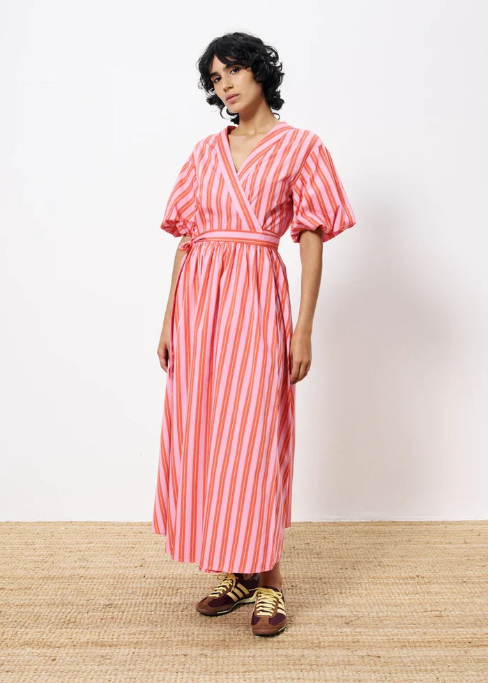 Edmonise Maxi Wrap Dress (Pink)