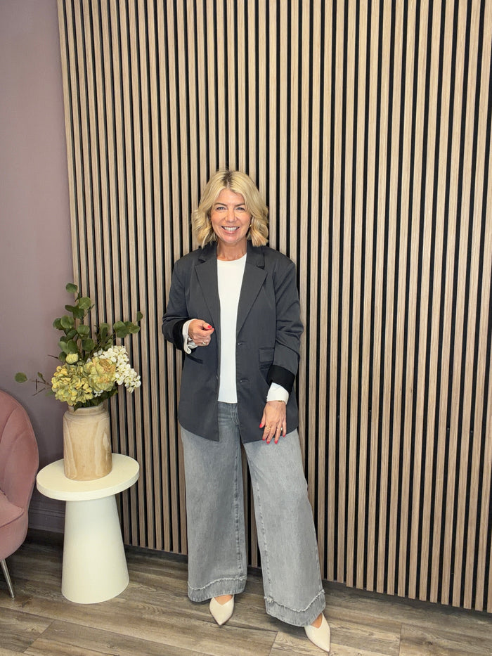 Eleni Wide Leg Jeans (Grey)