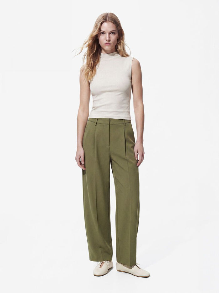 Ellie Barrel Leg Pants (Sphagnum)