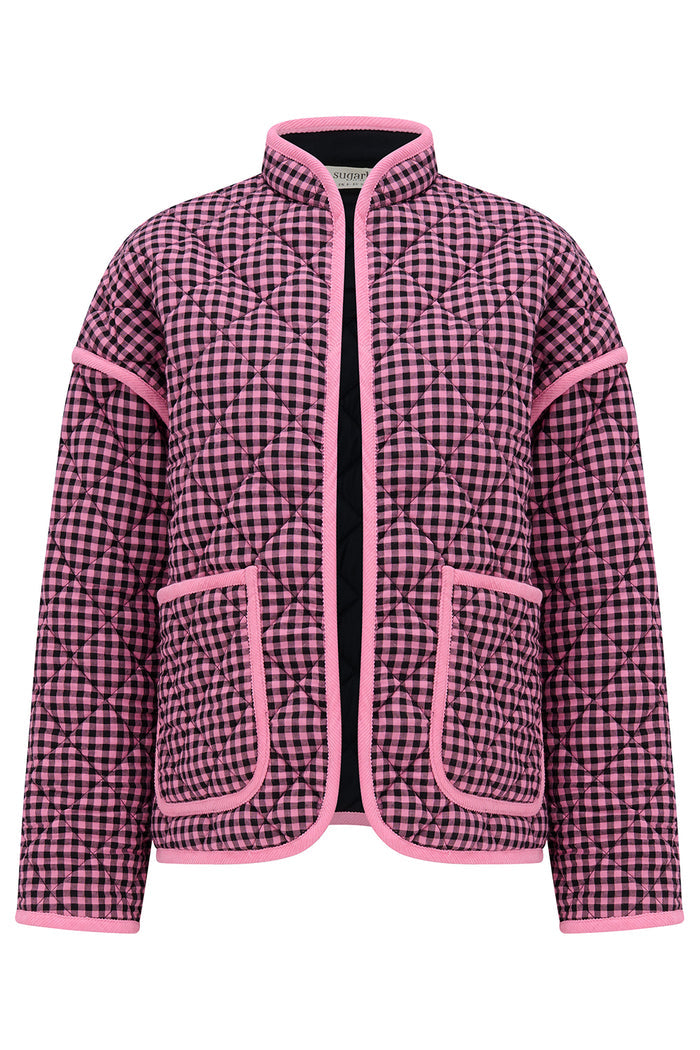 Elowen Quilted Jacket (Rose/Gingham)