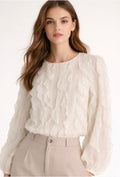 Eva Flounce Top (Cloud Dancer)