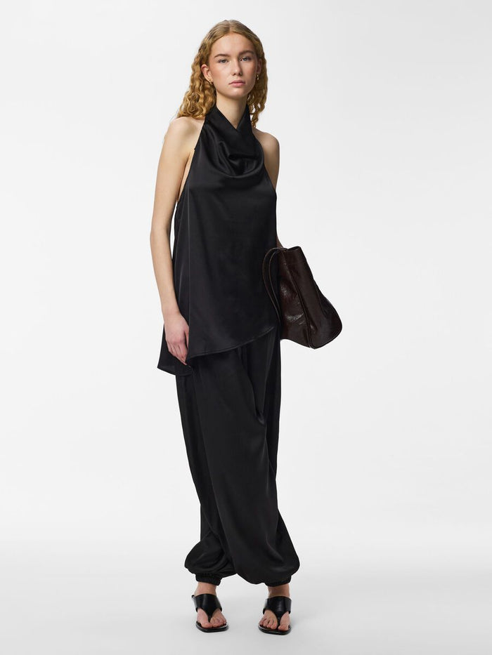 Festa Satin Balloon Pants (Black)