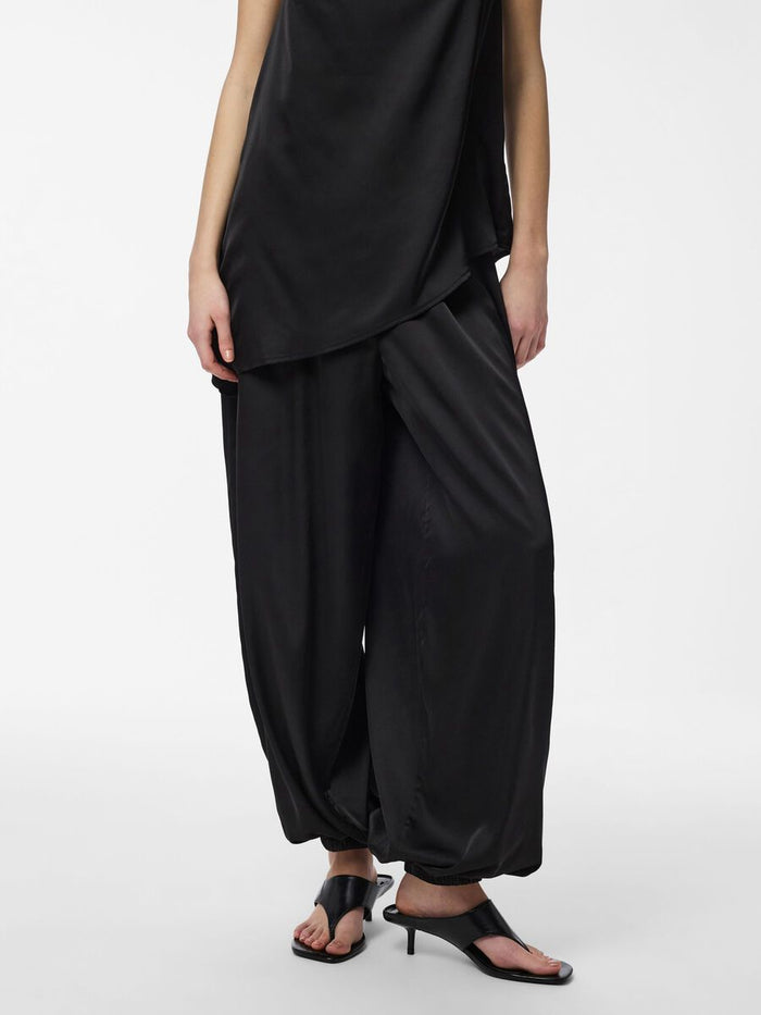 Festa Satin Balloon Pants (Black)